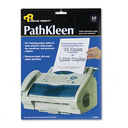Read Right Read Right RR1237 PathKleen Printer Roller Cleaner Sheets  Pack of 10 RR1237